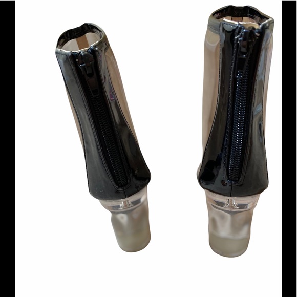 Qupid smoky-clear zip up booties size 6.5 - Picture 4 of 8